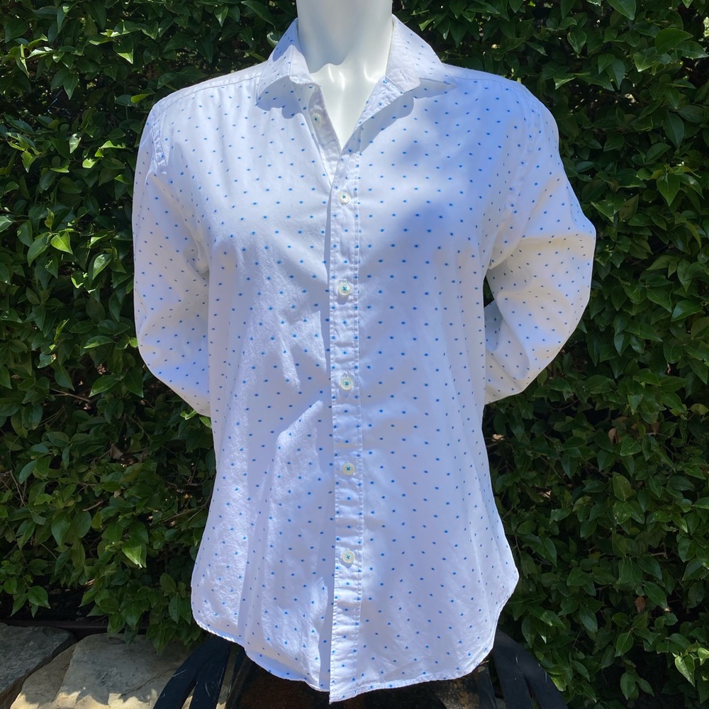 Mens Zara LS polka dot button down shirt
